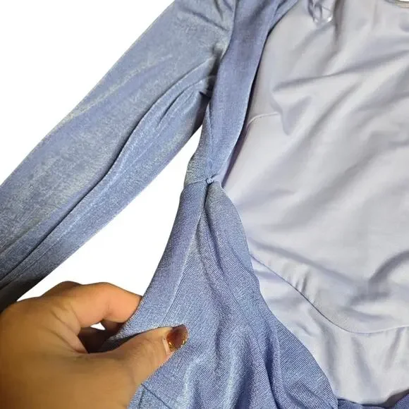 Revolve X Misha Evetta Dress in Heather Blue Size: 4 - Picture 6 of 7